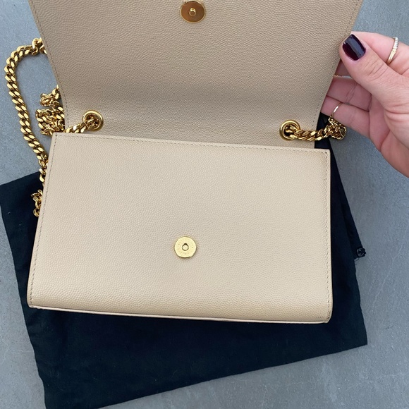 Kate Small YSL Monogram Crossbody Bag on Chain Beige leather - Picture 2 of 5